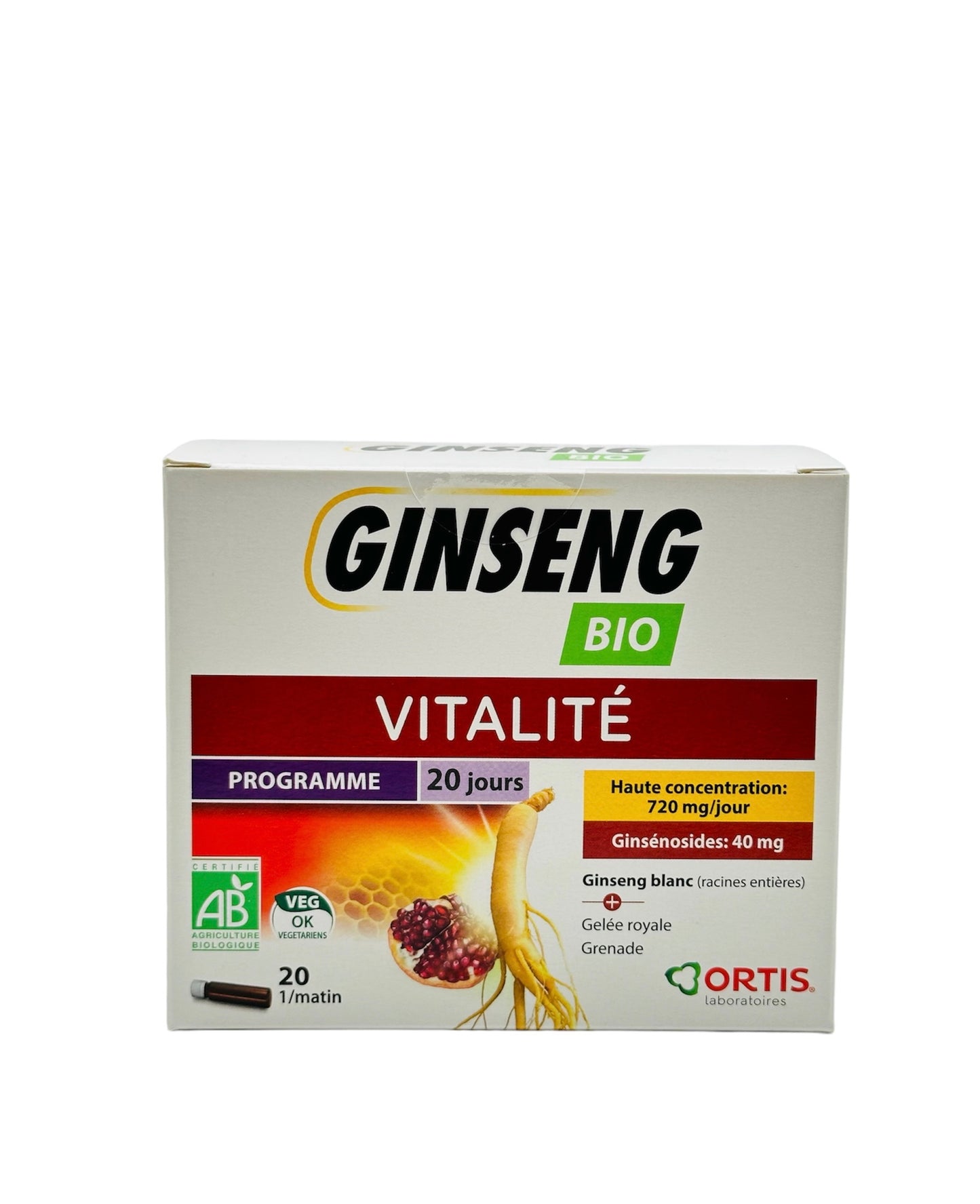 Ortis Ginseng Vitalité Bio 20 amp