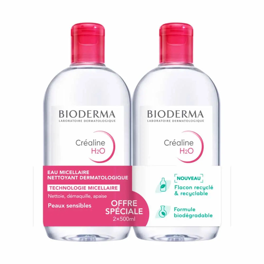 Bioderma – Sensibio H2O Eau Micellaire – Lot 2 x 500 ml