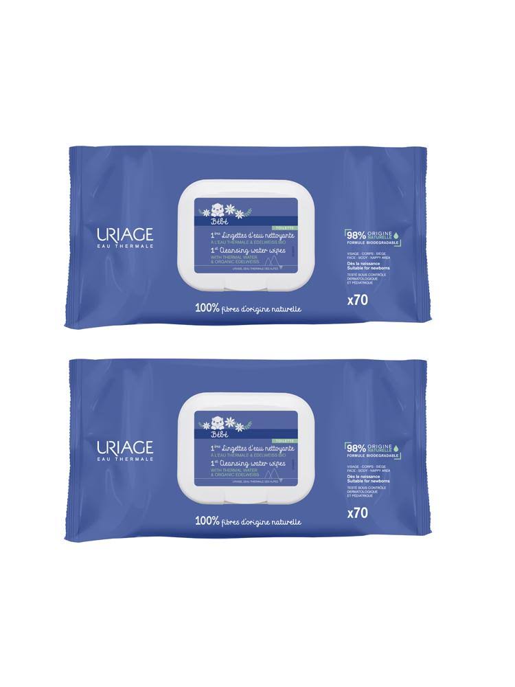 Uriage lingettes nettoyantes bébé lot de 2