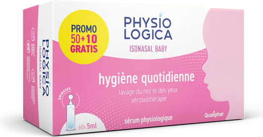 Physiologica Isonasal Unidose 50+10 × 5 ml – Solution saline stérile