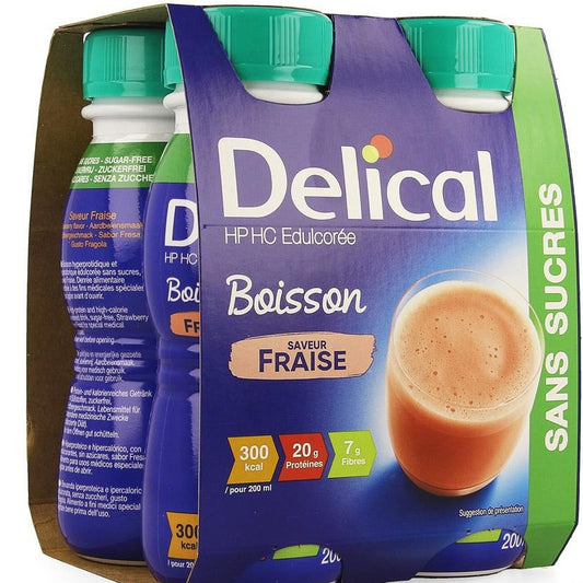 Delical fraise sans sucre 4x200ml